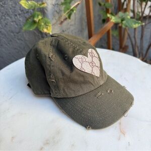 KBETHOS Vintage Heart Patch Upcycled Baseball Cap